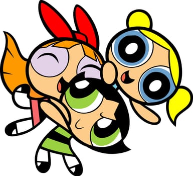 the powerpuff girls kids cartoon hugging