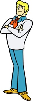 Fred mystery machine illustration scooby