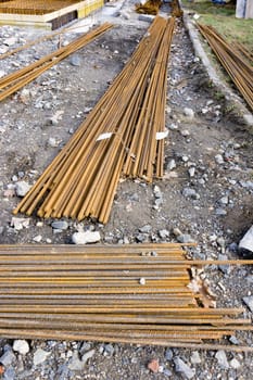 Structural steel on a construction site in Hesse