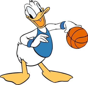 donald duck illustration cartoon basketball