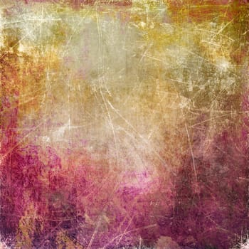 Abstract Art Hand Painted On Hard Board - Painting Mixed Media Colorful Scratch