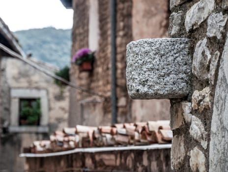 marble and wall closeup and blur in a vilage