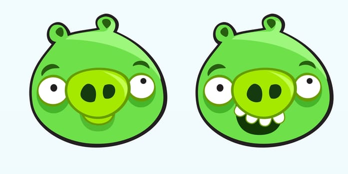 angry birds green pig illustration