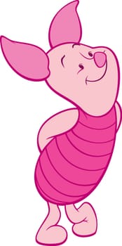 Piglet friend winnie bear illustration