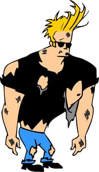 Johny bravo illustration character explosion