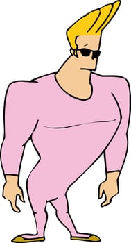 Johny bravo illustration character pink pajamas