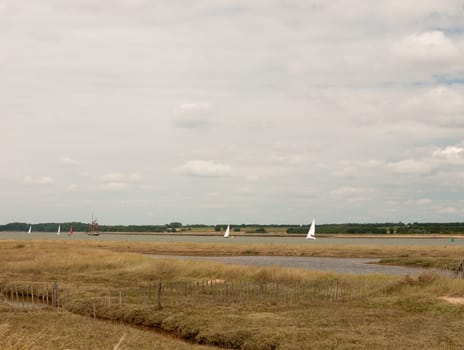 landscape plain scene no people outside cloudy day river uk harwich and felixstowe
