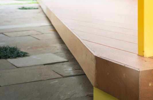 Abstract empty interior wooden stage corner, stock photo