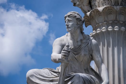 Greek architecture in Vienna,figure of classical Greek mythology at pallas Athena's fountain