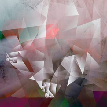 abstract polygonal texture surfaces collaged on analog painted background plane