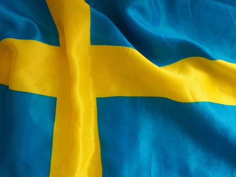 Texture of the Swedish flag, close up shot