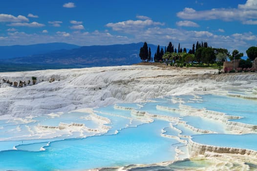 View of the calcareous minerals in Pamukkale