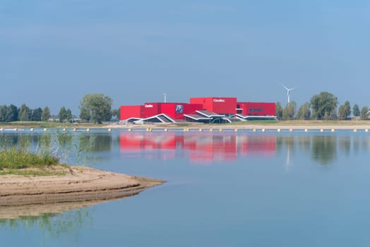 NIJMEGEN, NETHERLANDS - SEPTEMBER 24, 2016: modern red cinema with 8 rooms and a capacity of 2,200 visitors