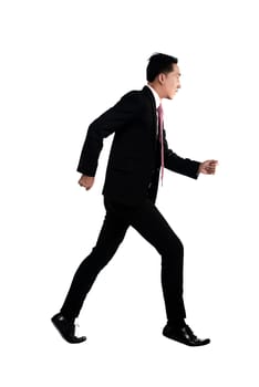 Business man running isolated over white background