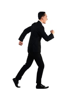 Business man running isolated over white background