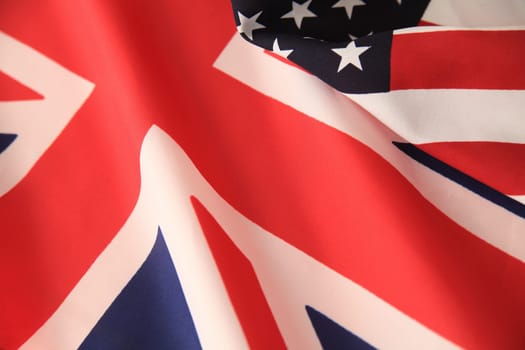 British and American flags juxtaposed