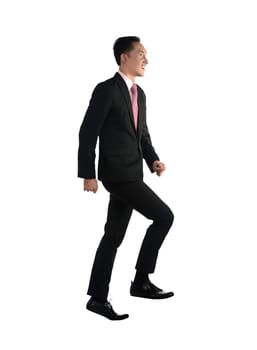Business man step up isolated over white background