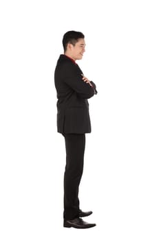 Asian business man isolated over white background