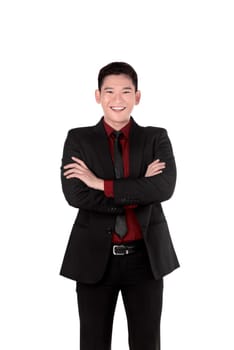 Asian business man isolated over white background