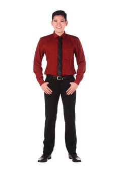 Asian business man isolated over white background