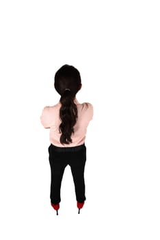 Asian business woman thinking something, taken full body