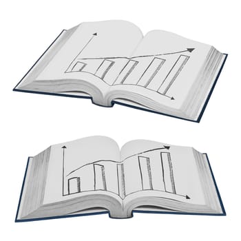 Set of book isolated over white background