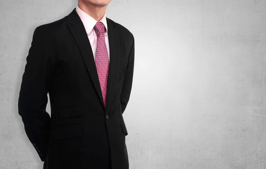 Business man torso over grunge background