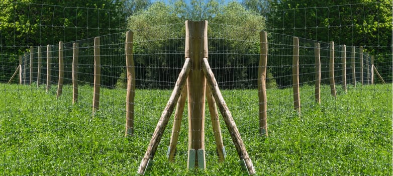 Fence from a pasture for horses or cows.