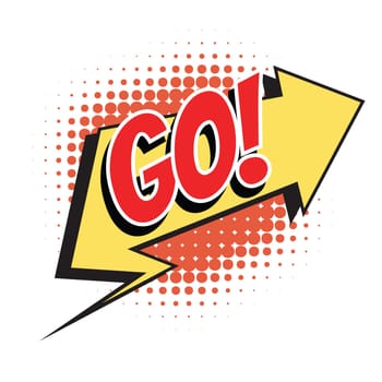 go comic word. Pop art retro vector illustration