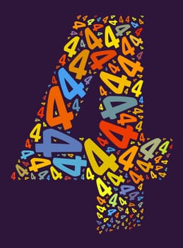 Number four wordcloud text concept