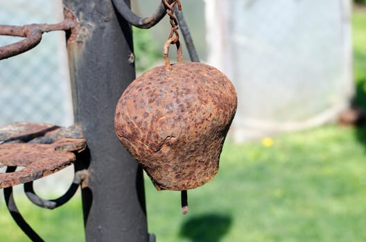 Old bell at the nature as a backdrop
