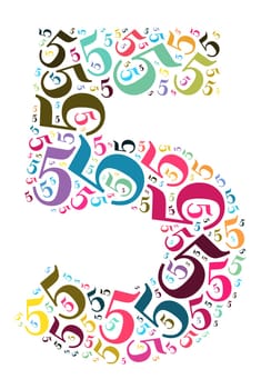 Number five wordcloud text concept