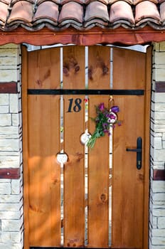 Old wooden door