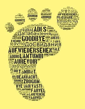 Word Goodbye in different languages word cloud concept