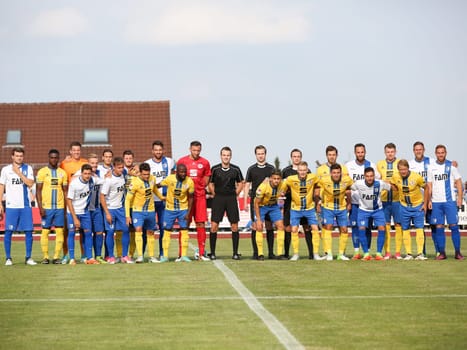 Group picture test match Eintracht Braunschweig against 1. FC Magdeburg on 05.07.2017 in Schöningen