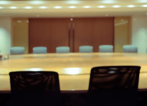 Blur image of empty boardroom background. Business concept