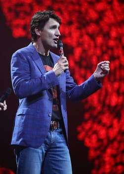Canadian  Prime Minister Justin Trudeau beim  Global Citzen Festival 2017  in Hamburg -Barclacard Arena
