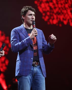 Canadian  Prime Minister Justin Trudeau beim  Global Citzen Festival 2017  in Hamburg -Barclacard Arena