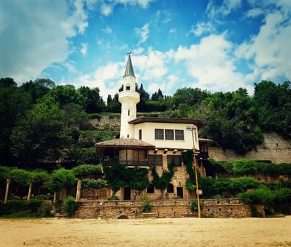 The castle of Romanian queen Maria by the black sea in Balchik, Bulgaria