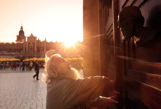 An entrance to St. Mary's Church in the old town of Krakow in southern Poland.