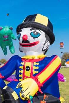 clown shaped kite at a kite festival