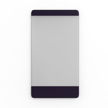The 3d rendering of smartphone icon in new fasion stype on the white background