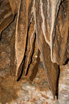 Crystal Cave Kanchanaburi orange color geological pointed