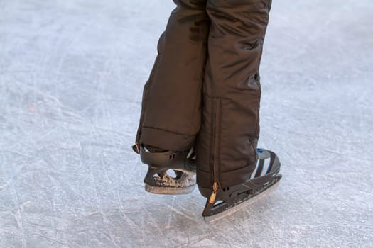 Ice skaters on an ice rink