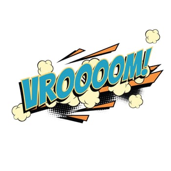 Vroom comic word. Pop art retro vector illustration