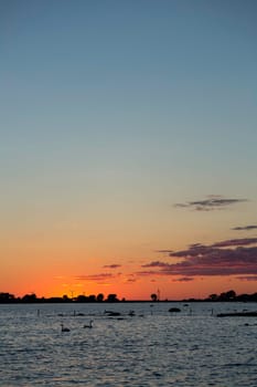 Sunset over Ocean in Gotland, Sweden.