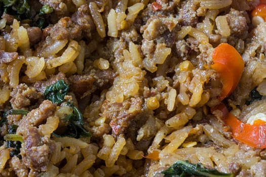 stir fried basil pork rice thai food spicy Thailand