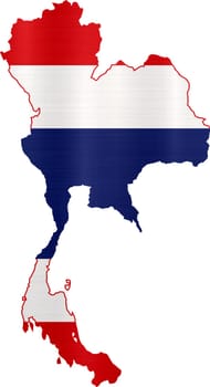 flag map of thailand illustration