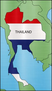 flag map of thailand illustration borders
