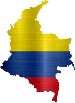 flag map colombia illustration